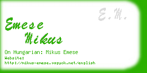 emese mikus business card